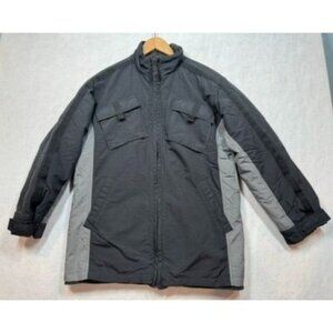 Nike Portal Full Zip Winter Jacket Insulated Lined Black Gray Coat Boys XL 18-20